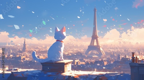 kitten at the Eiffel Tower