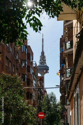 Foto desde una calle del Pirulí. Madrid, España. photo