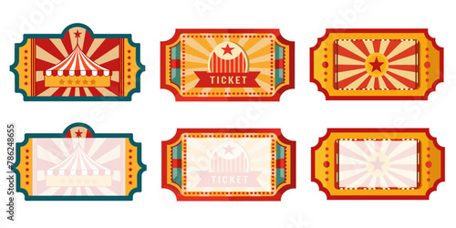 Retro circus ticket on a white background