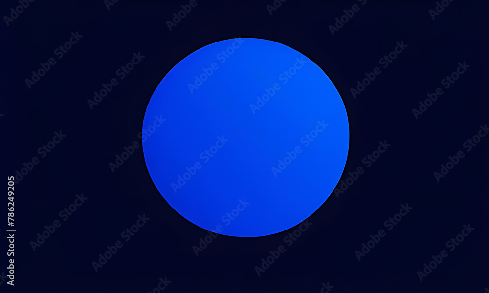 Minimalistic blue circle on black.