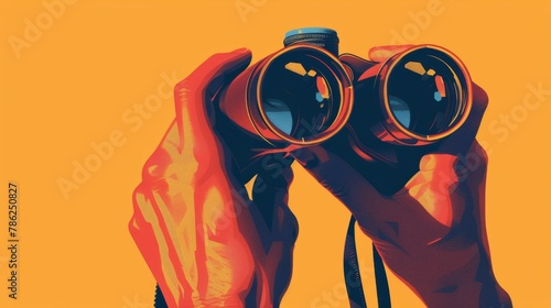 telescope, concept, hand, business, look, adventure, fun, view, strategy, spy, success, people, exploration, binoculars, arm, concepts, business strategy, discovery, recruiter, a person, collage art, 