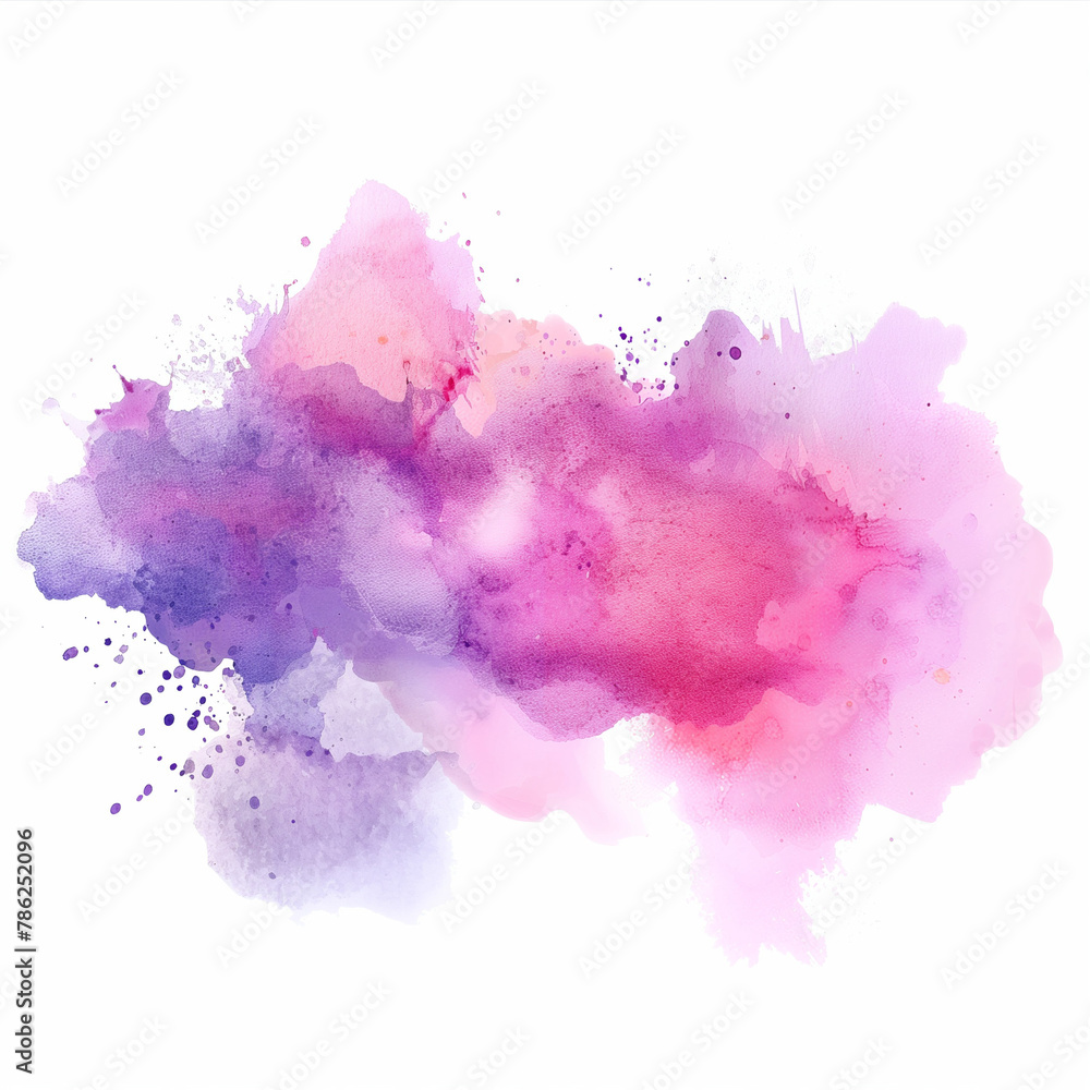 Abstract pink and purple thick watercolor splash on white background, minimalist style, abstract watercolor paint splashes Abstract pink and purple thick watercolor splash on white background, minimalist style, abstract watercolor paint splashes