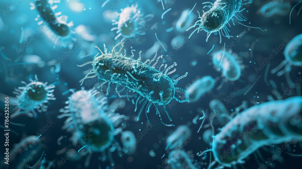 close-up of bacteria, germ, bacillus, Biology, Science, Microscopic medicine close-up of bacteria, germ, bacillus, Biology, Science, Microscopic medicine