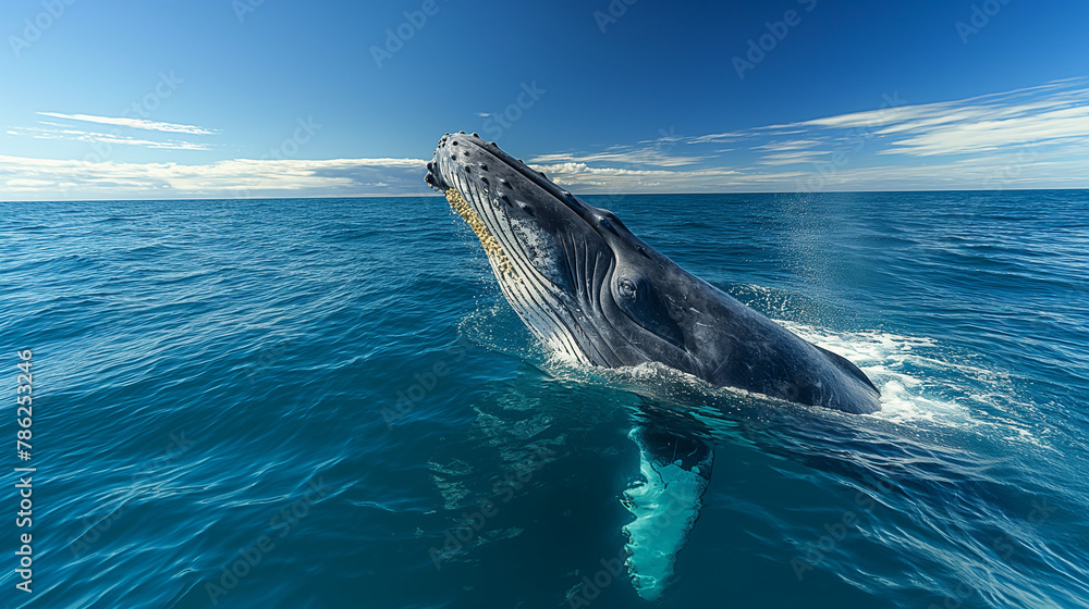 Fototapeta premium Dolphin leaping joyfully amidst ocean waves