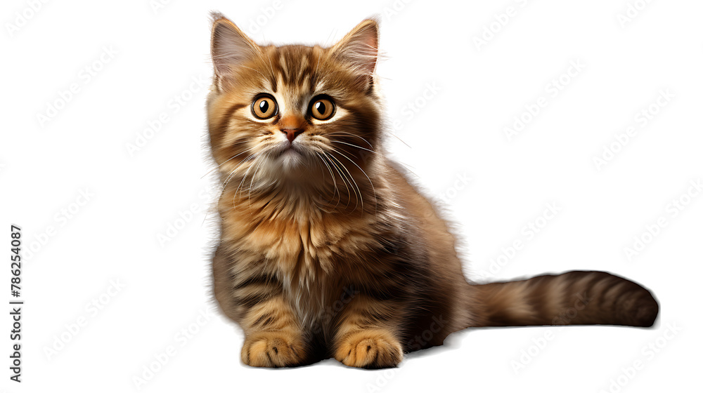 Fototapeta premium Cat kitten on white background. Cat kitty on white background