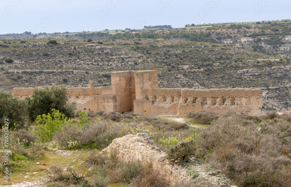 Ruins of the Jorquera castle walls, Albacete autonomous community of Castilla-La Mancha, Spain.