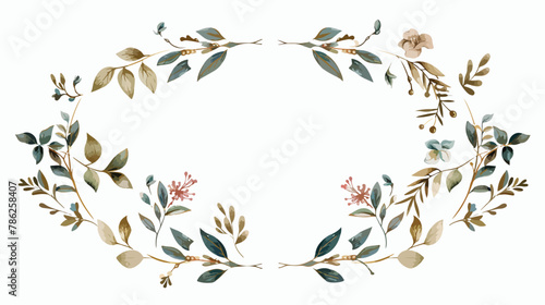 Illustration design frame oval drawing flat vector isolated