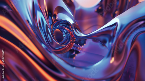 Explore an abstract 3D animation capturing fluid dynamics, where mesmerizing patterns emerge and fade, weaving a dynamic tapestry of movement and color.