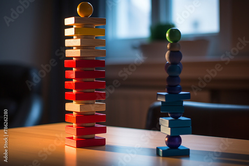 a habit stacking tower with cues highlighted сreated with Generative Ai
 photo