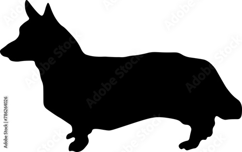 Corgi Silhouette Graphic Design with Transparent Background
