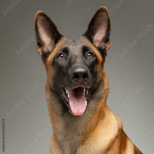 Happy German Shepard with isolated back ground 