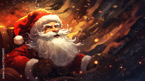 Santa Claus illustration, Merry Christmas 