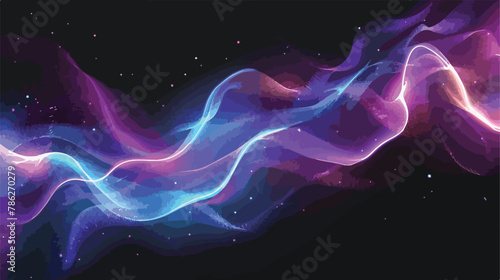 Luminous neon shape wave abstract light effect vector