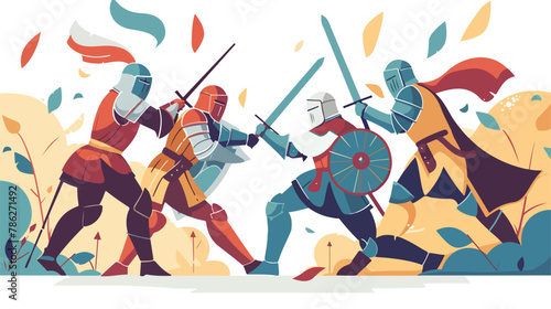 Medieval knight tournament vector illustration. Cartoon