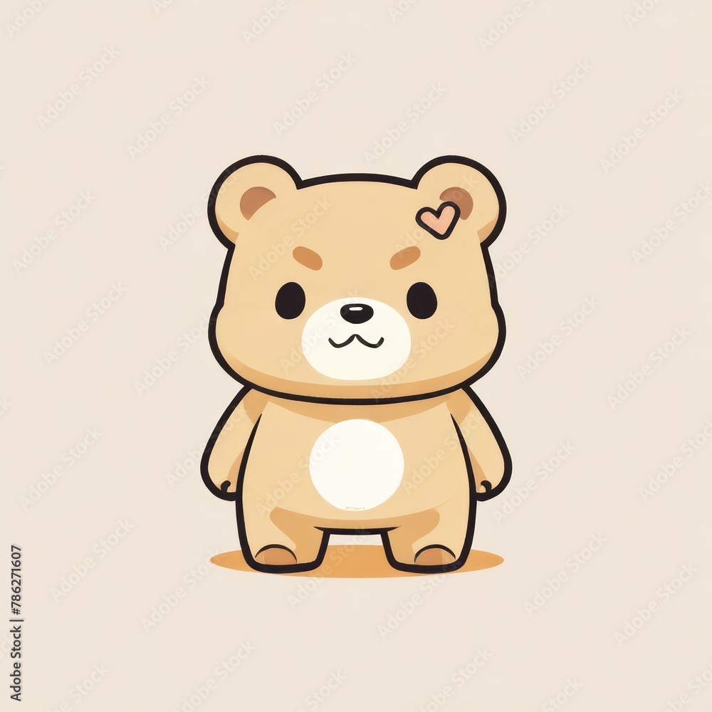 Fototapeta premium Sweet Teddy Bear with Heart Illustration