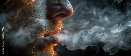 Contemplative Moment: Man and Smoke. Concept Portrait Photography, Artistic Composition, evocative imagery, storytelling portraits, cinematic portraits