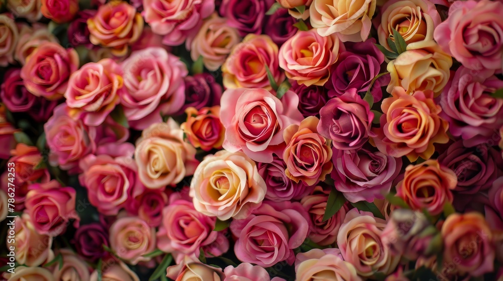 Roses. Large bouquet. Pattern of roses. Floral background. Lot of artificial flowers in colorful composition. natural roses background Roses. Large bouquet. Pattern of roses. Floral background. Lot of artificial flowers in colorful composition. natural roses background