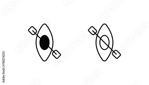 Kayak icon design with white background stock illustration
