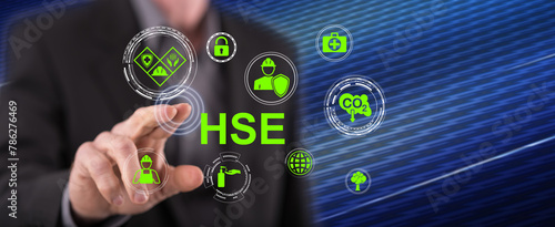 Man touching a hse concept