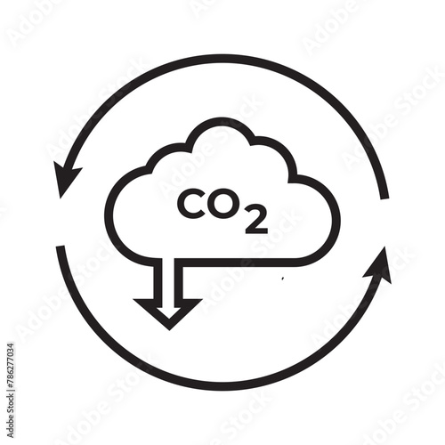co2 emissions line icon. carbon dioxide pollution. ecology and environment symbol.  isolated on a white background. vector illustration. EPS 10