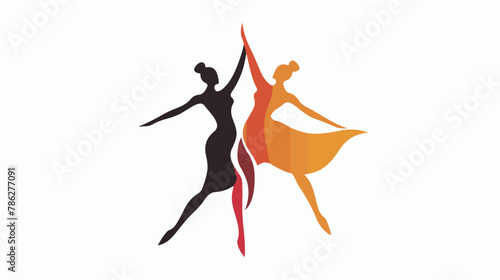 Modern Dance logo vector design symbol flat vector isolated
