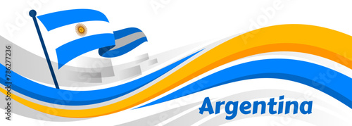 Happy Argentina Independence Day on 9Th of july Vector Illustration with Waving Flag in Flat Cartoon Celebration Hand Drawn Landing Page Templates

