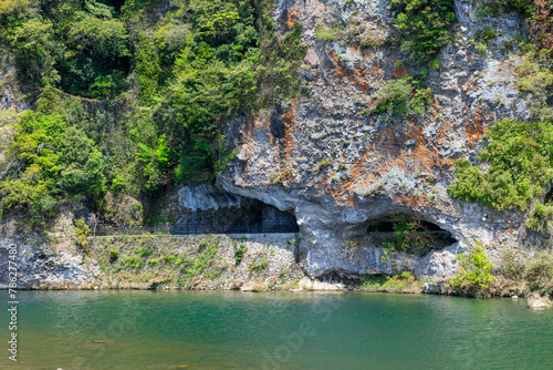                                           Spring blue cave. Ooita Pref  Nakatsu City.