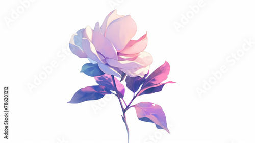Flores roxas no fundo branco - Ilustração photo
