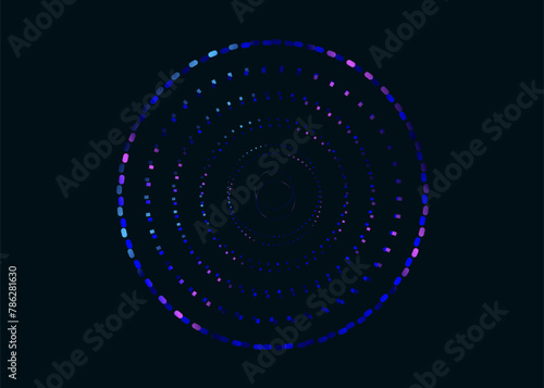 3D Circle with Abstract Pattern Geometric Line, Dot. Technology Silhouette Cyber, Hi-tech. Background Rings, Ripple for Advertising, Web, Social Media, Poster, Banner, Cover. 