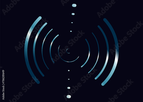 3D Circle with Abstract Pattern Geometric Line, Dot. Technology Silhouette Cyber, Hi-tech. Background Rings, Ripple for Advertising, Web, Social Media, Poster, Banner, Cover. Signal Radar.