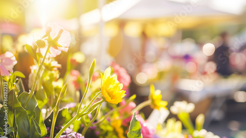 Walking over a Farmers market.