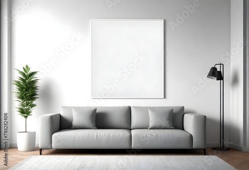 Frame mockup, ISO A paper size. Living room wall poster mockup. Interior mockup with house background. Modern interior design. 