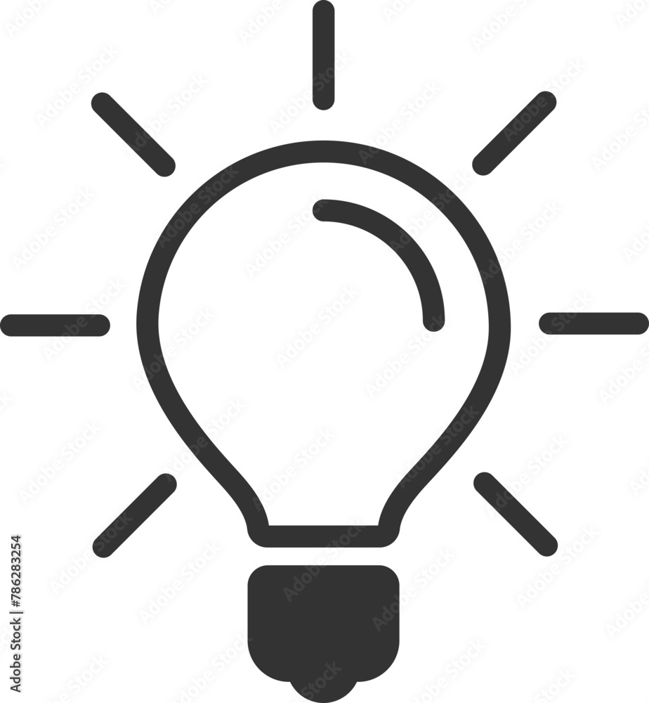 Light bulb icon vector. Llightbulb idea logo concept. Lamp electricity icons web design element. Led lights isolated silhouette.