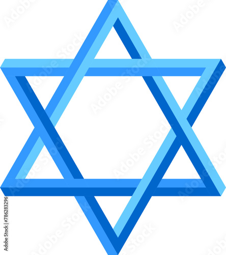 Jewish Star of David icon. Vector six pointed stars symbol.