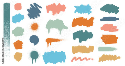 Brush stroke collection. Colorful paint brush vector set