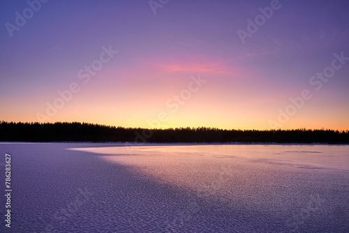 sunset over the lake