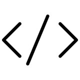 coding icon, simple vector design