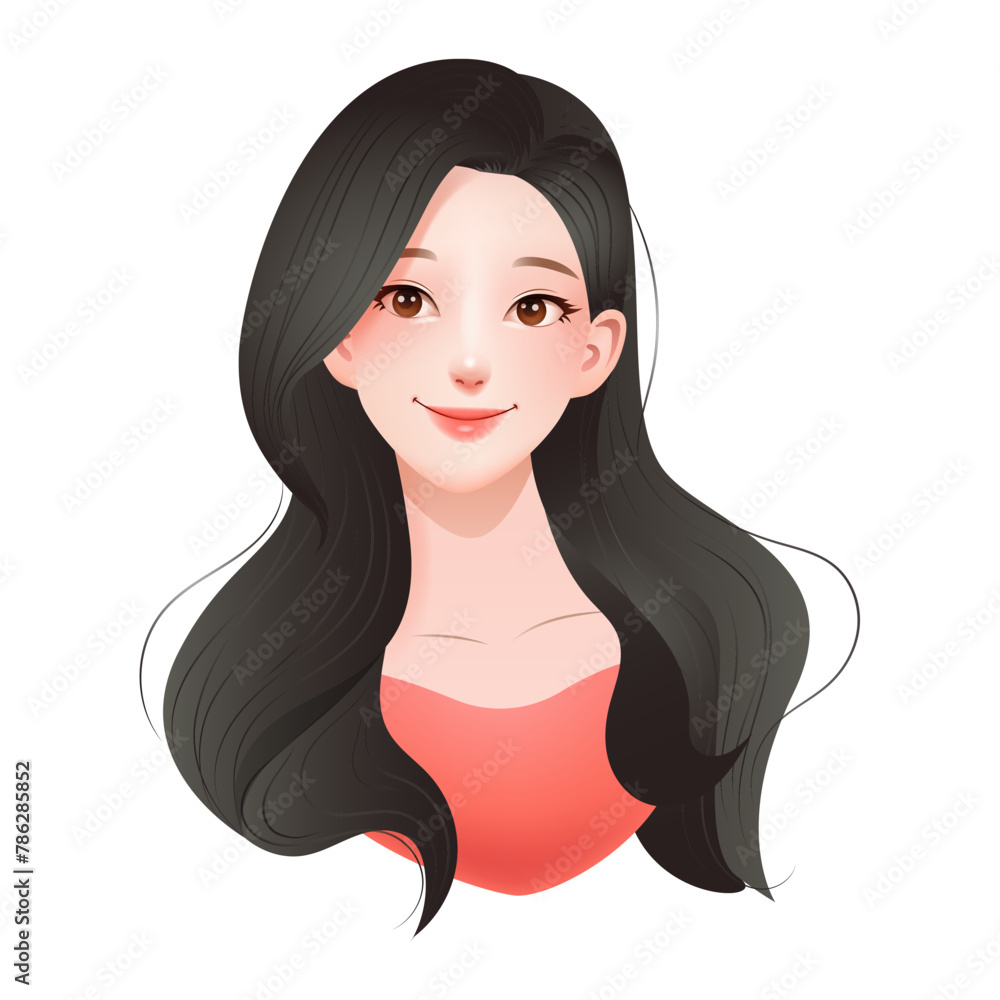 An anime style beautiful young woman with brown hair, featuring delicate facial features and vibrant colors. Asian beauty, perfect for cosmetic or fashion related designs. Not AI. An anime style beautiful young woman with brown hair, featuring delicate facial features and vibrant colors. Asian beauty, perfect for cosmetic or fashion related designs. Not AI.