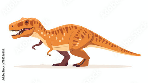 Cute colored dinosaur T Rex doodle. Vector Illustration © Tech