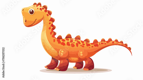 Cute dinosaur isolated on white background. Vector Illustration