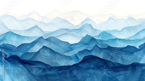 abstract blue waves mountain landscape geometric background texture