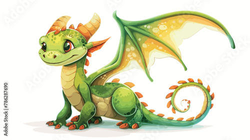 Fototapeta Naklejka Na Ścianę i Meble -  Cute dragon. Fairytale amphibian. Vector illustration