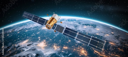 Advanced satellite providing global communication and gps services with holographic data technology