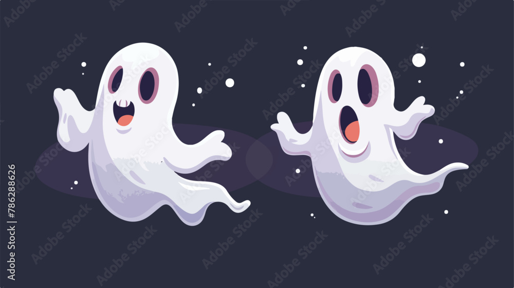 Cute halloween ghost vector illustration. Childish