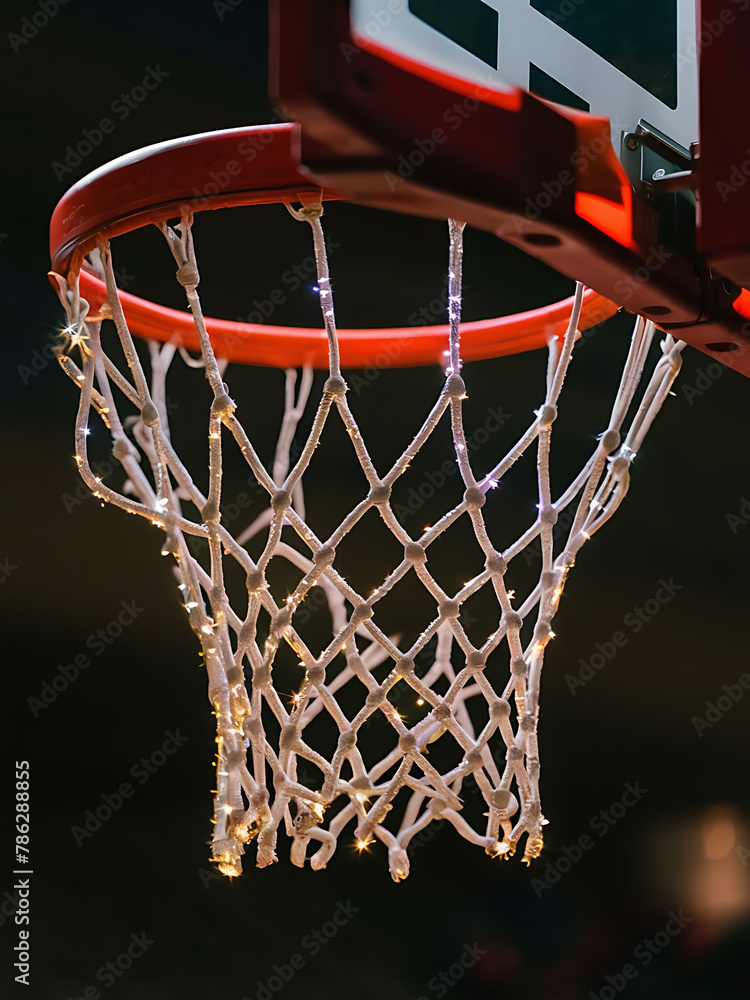 an image capturing the warmth of light filtering through a basketball net