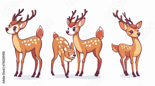 Cute happy playful deer safari animals animal logo des
