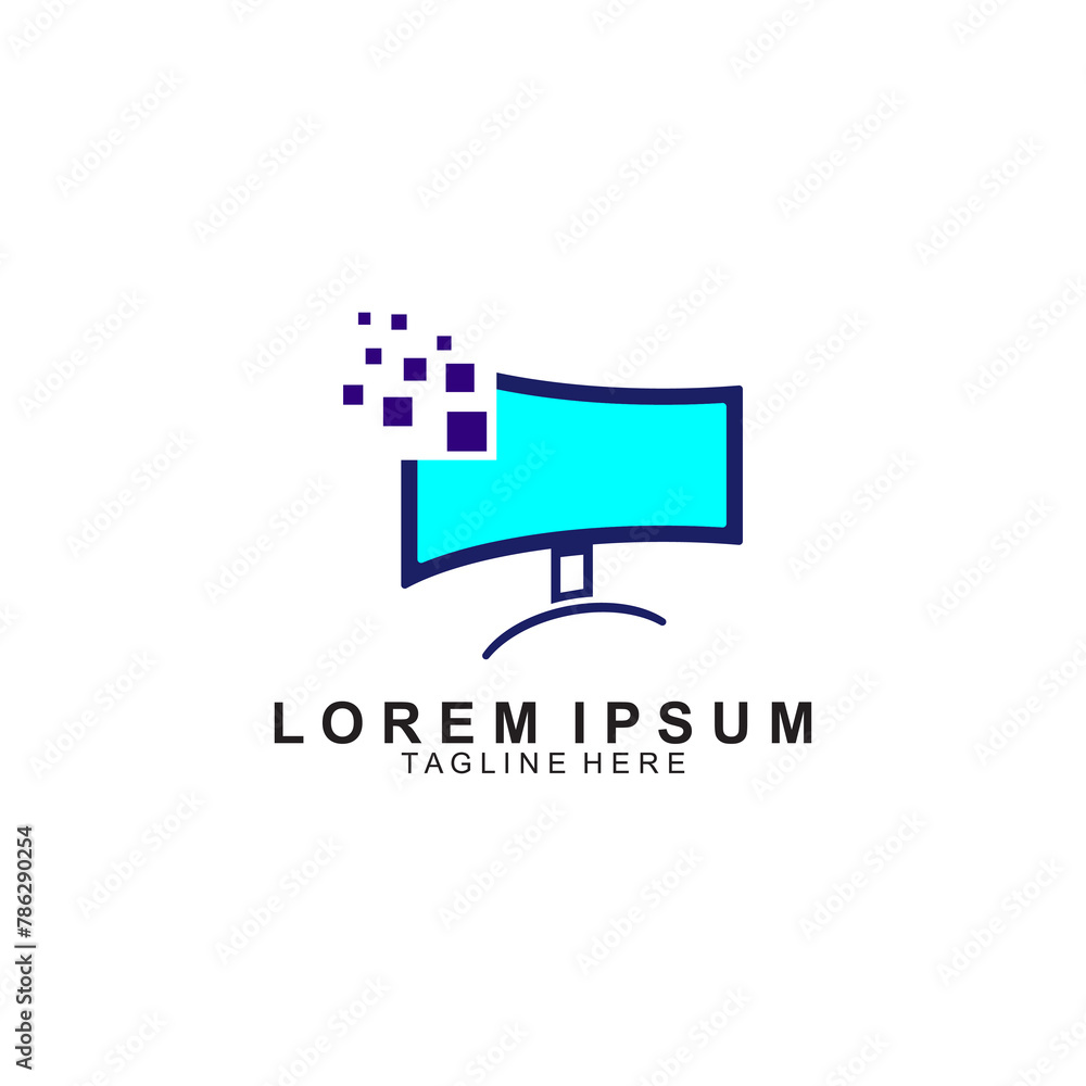 Obraz premium Computer Logo Image Stock Vector. Modern technology icon.