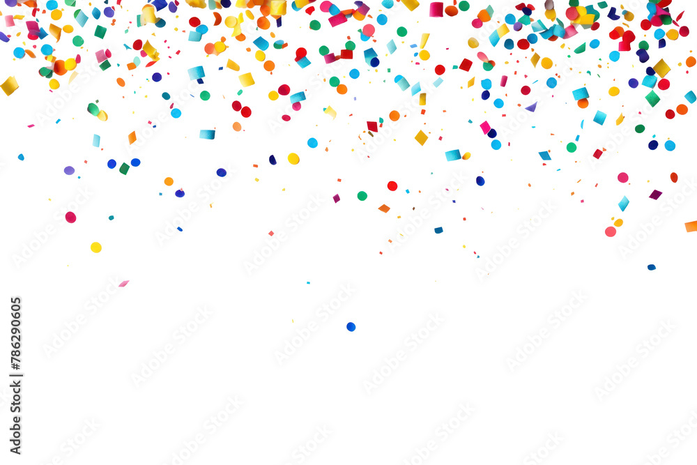 Naklejka premium Colorful confetti effect png, transparent background