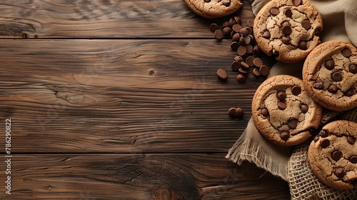 Wooden table with cookies and coffee beans finger food delight photo