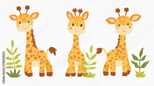 Cute playful giraffe vector safari vector design jung
